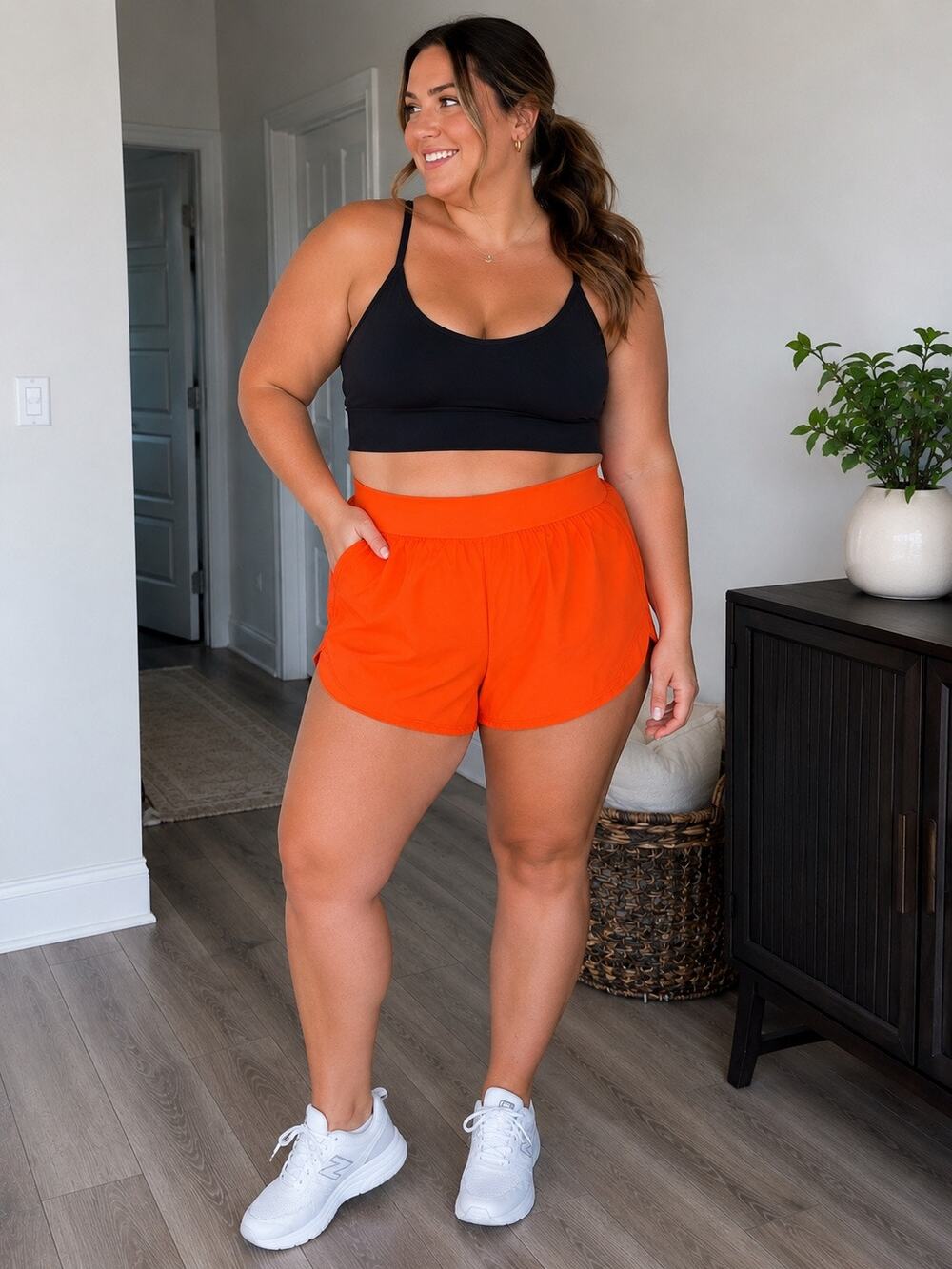 Orange running shorts XXL